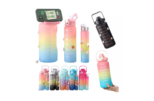 KIT 3 GARRAFAS MOTIVACIONAL COM ADESIVOS