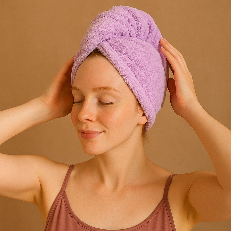 TURBANTE TÉRMICO PARA SECAGEM RÁPIDA - kit 2 unidades