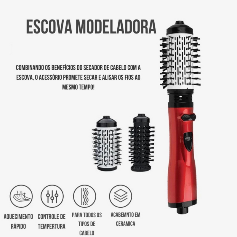 ESCOVA ROTATIVA 2 EM 1 ANTI FRIZ