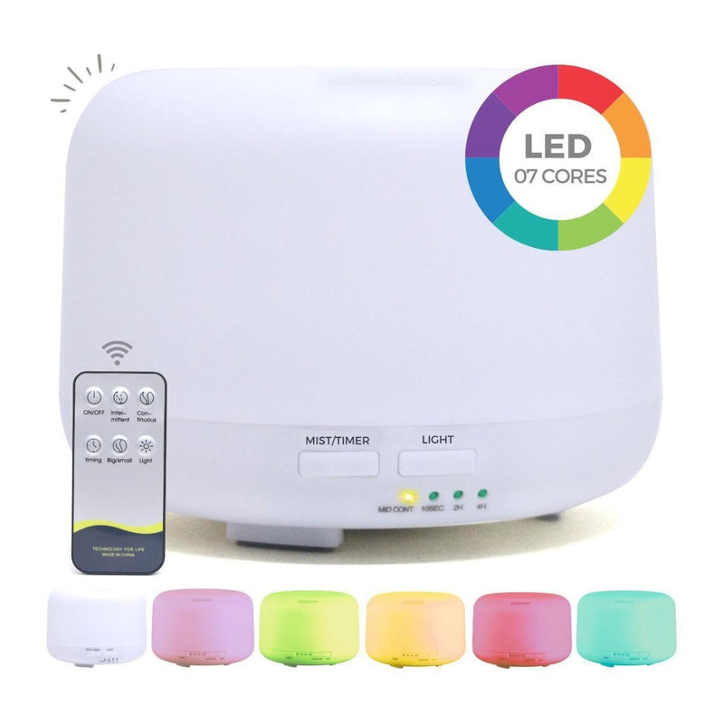 AROMATIZADOR E DIFUSOR DE AR COM 7 CORES